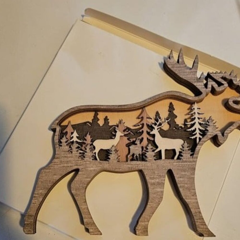 New Forest Animal Rustic Wall Art Decor Wooden Farmhouse Wall Decoration Wood